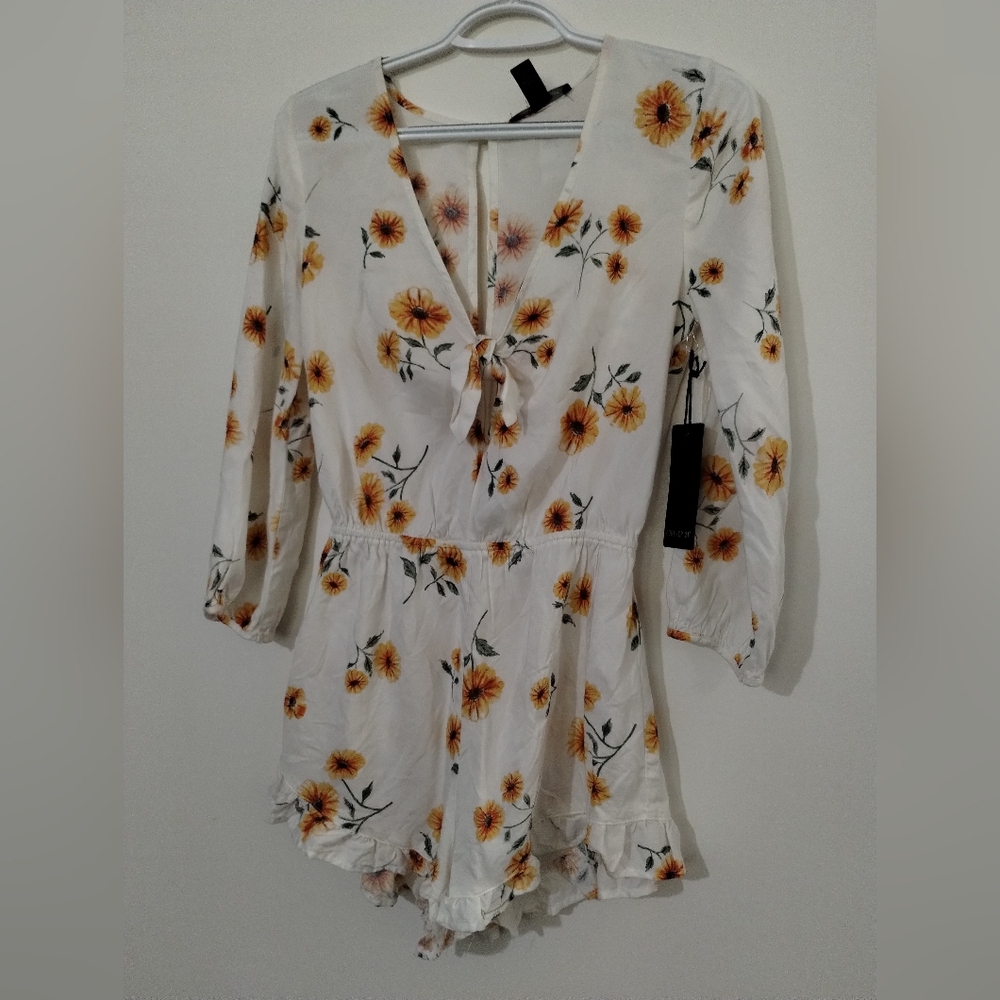 Forever 21 Yellow Floral Romper